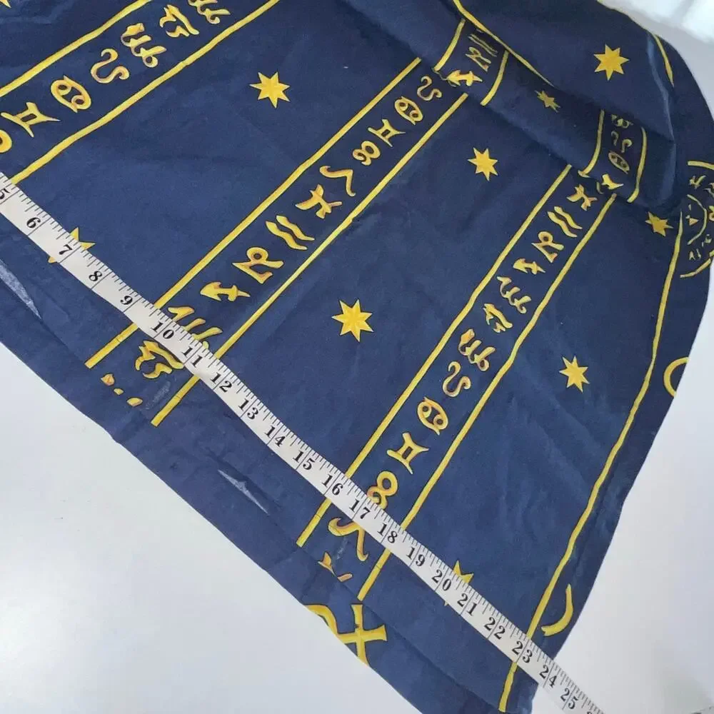 Vintage VTG Celestial Stars Sun Moon Navy Blue Button Closure Pillow Case (0737)